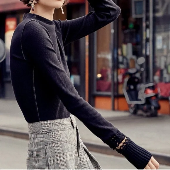 New Free People Sweet Thang Thermal grommets Maroon Large also fits medium - Picture 4 of 5